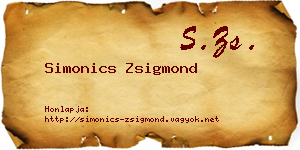 Simonics Zsigmond névjegykártya