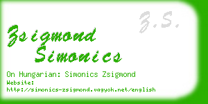 zsigmond simonics business card